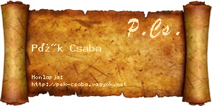 Pék Csaba névjegykártya