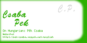 csaba pek business card